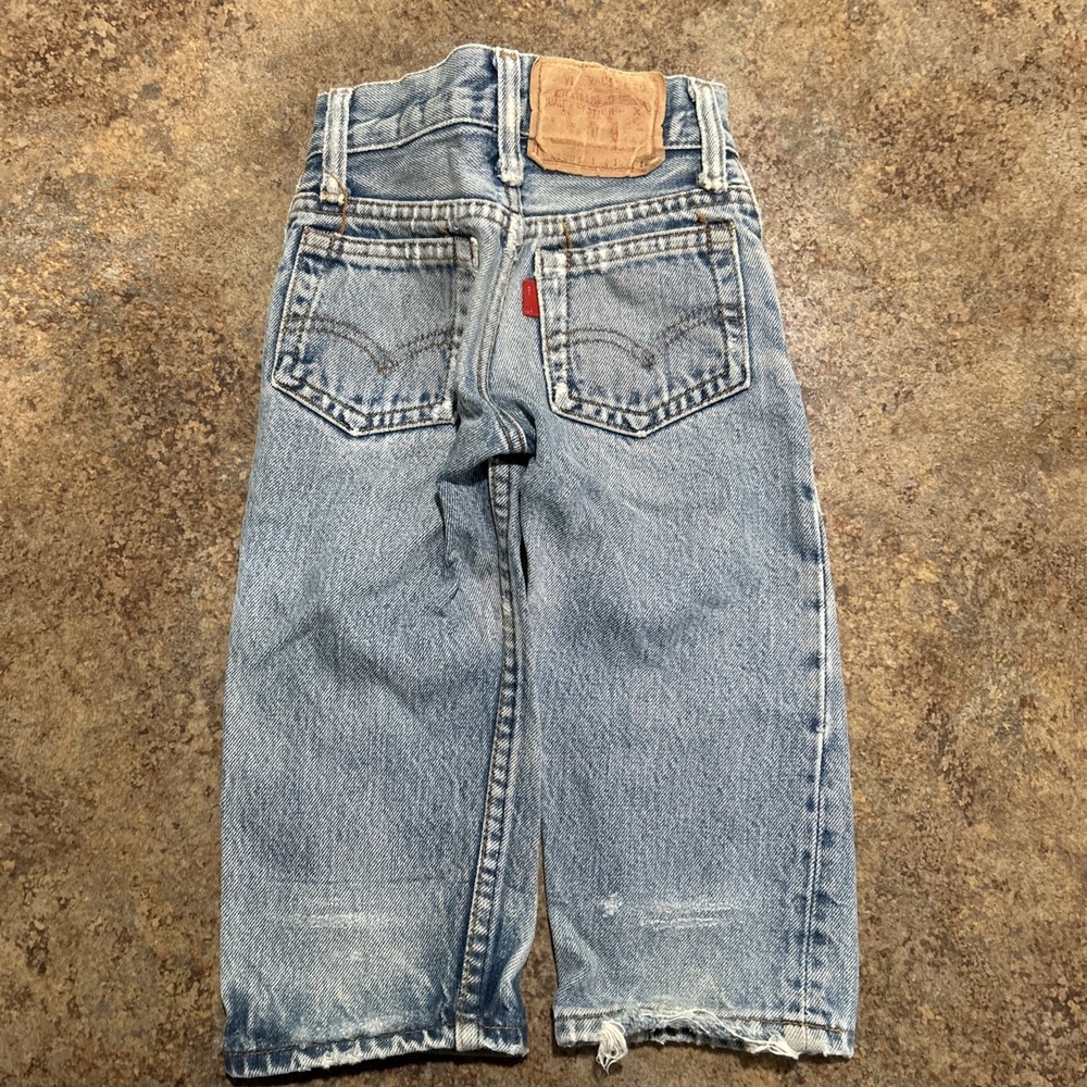 Vtg 80s Levis 302-0117 Kids Toddler Denim Jeans 1T  19 X 14 Rare Distressed